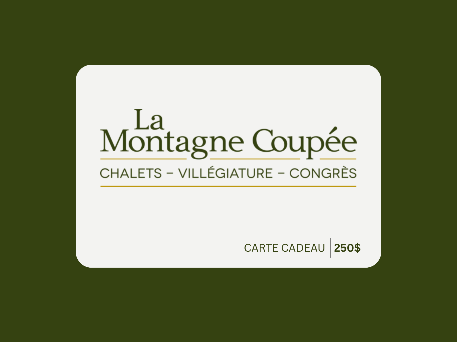 Carte Cadeau 250 $